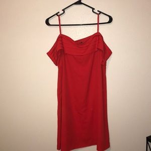 RED Off shoulder dress with straps